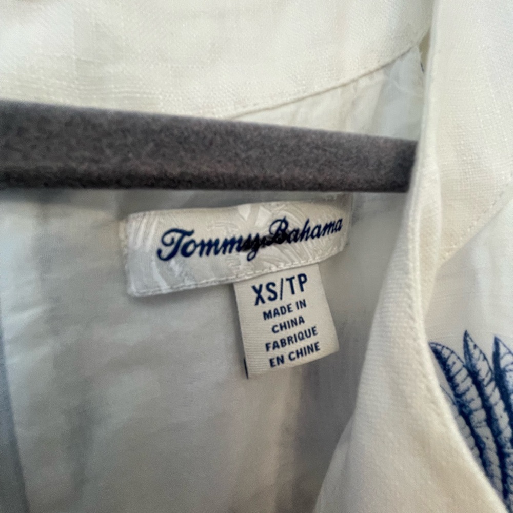 NWOT Tommy Bahama blue and white shift linen dress. Never worn - size XS - Picture 5 of 5